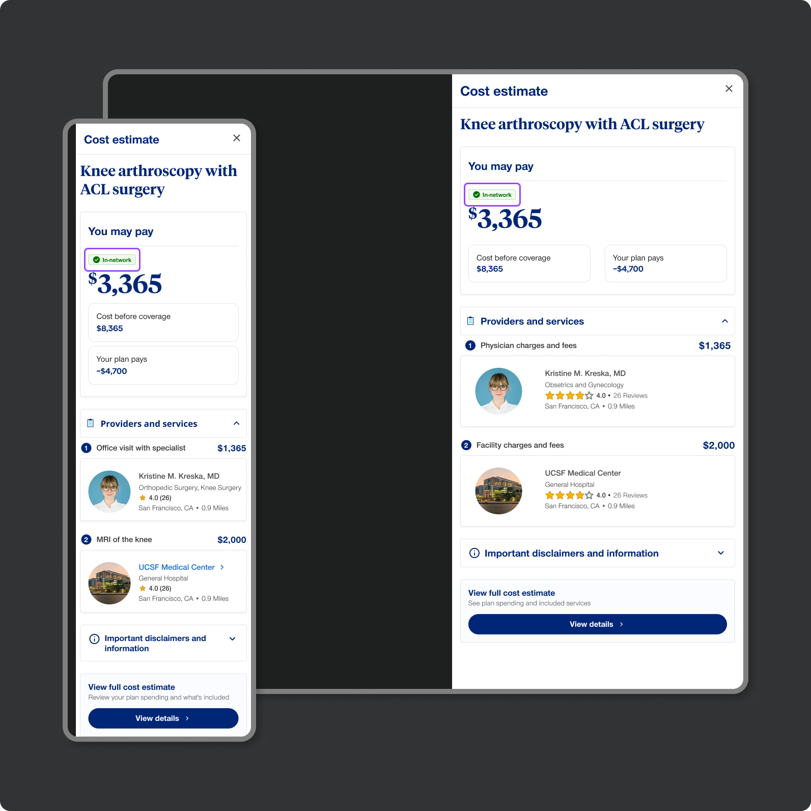 Cost estimate widget intro modal